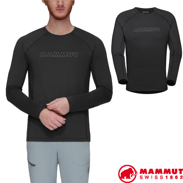 【瑞士 MAMMUT 長毛象】男 Selun FL 快乾彈力長袖圓領運動T恤.休閒衫/1016-01440-0001 黑✿30E010